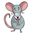 A small mouse or rat with a glass of wine in its paws.